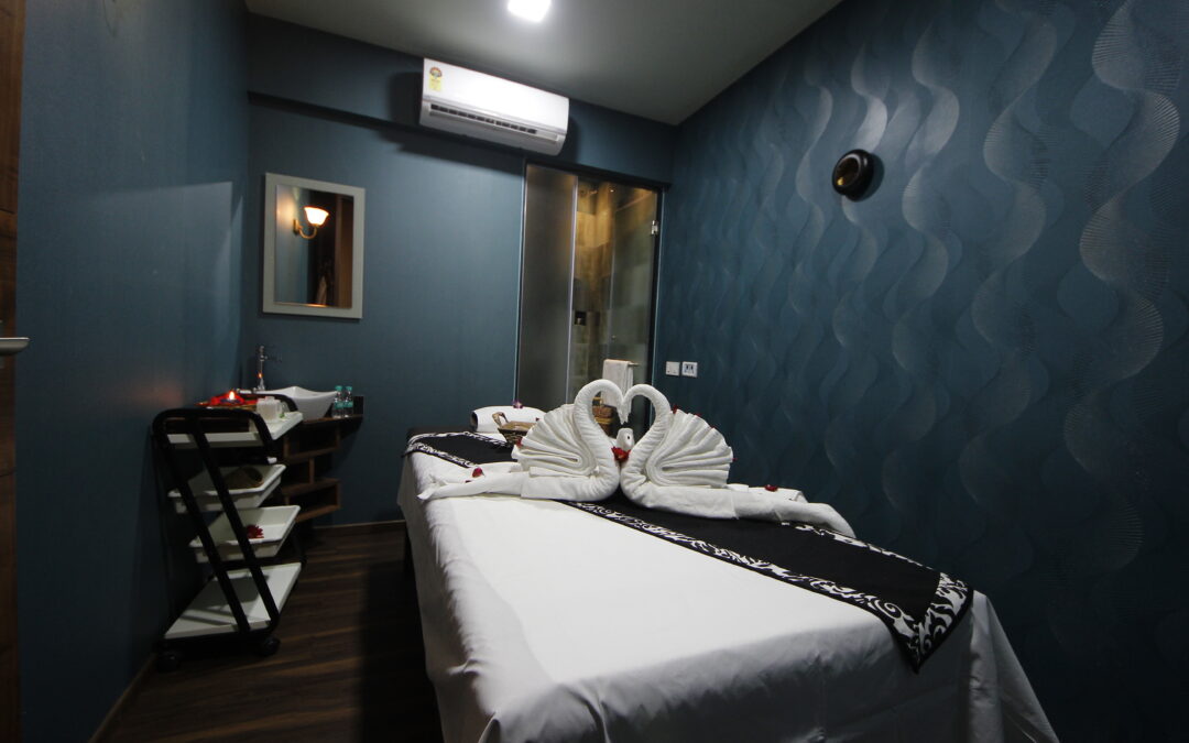 Private treatment room at White N Bright Spa Thane West with complimentary steam and shower