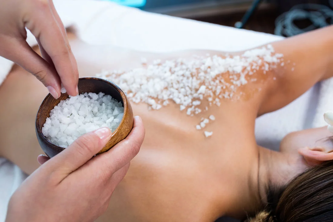 Glow After White + Bright Body Scrub – White N Bright Spa Thane Private spa suite for skin brightening treatment in Thane West